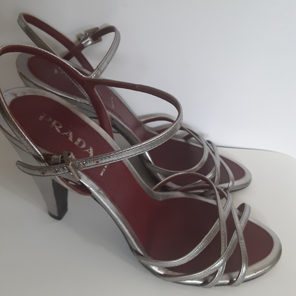 Prada heels metallic shoes sz 40 - Picture 7 of 12